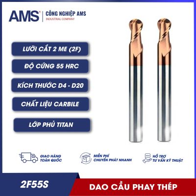 Dao cầu phay thép 2 me
