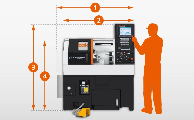 Máy tiện CNC Mazak Quick Turn Primos - Kích thước nhỏ gọn