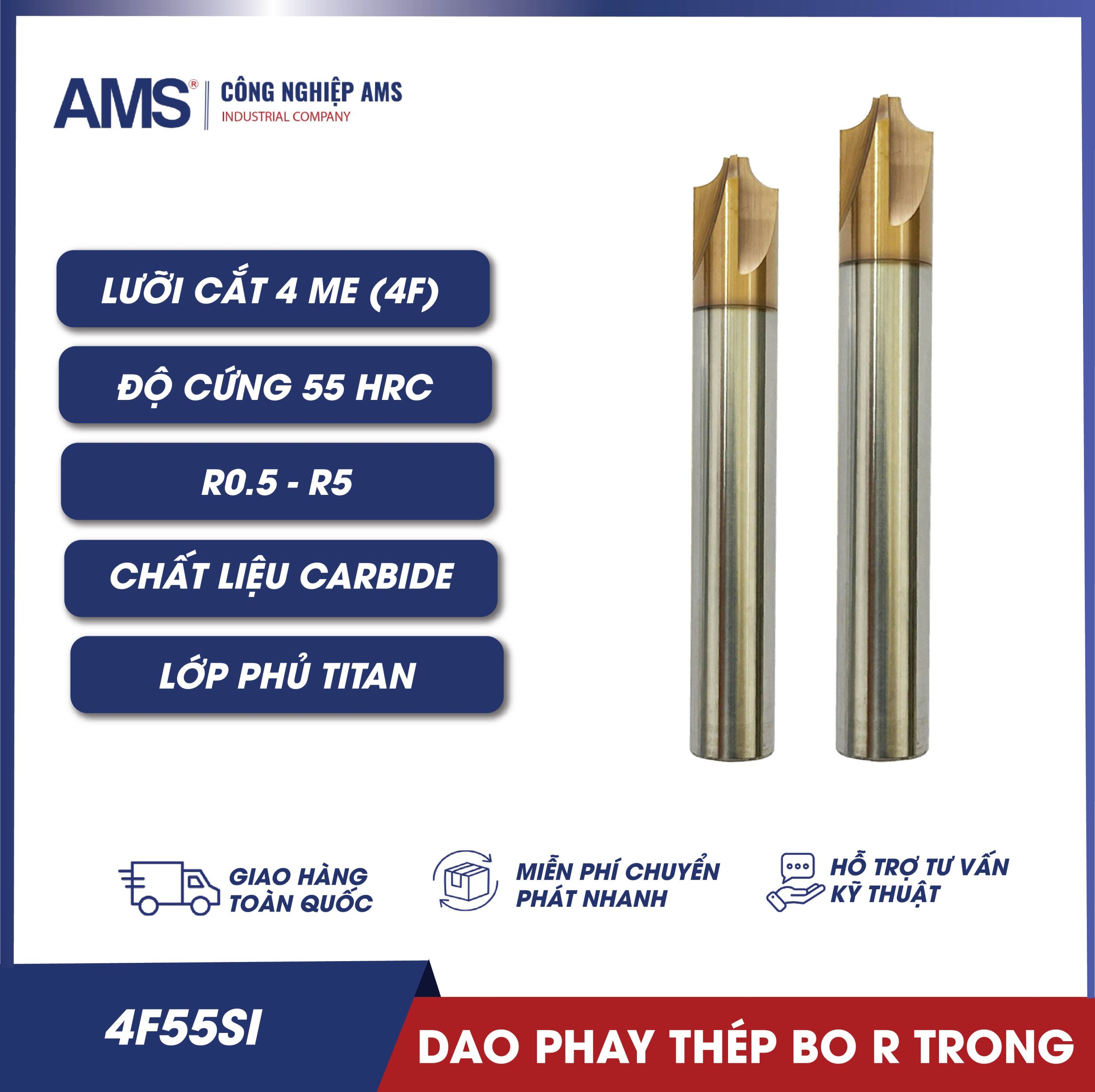 Dao phay ngón bo R trong