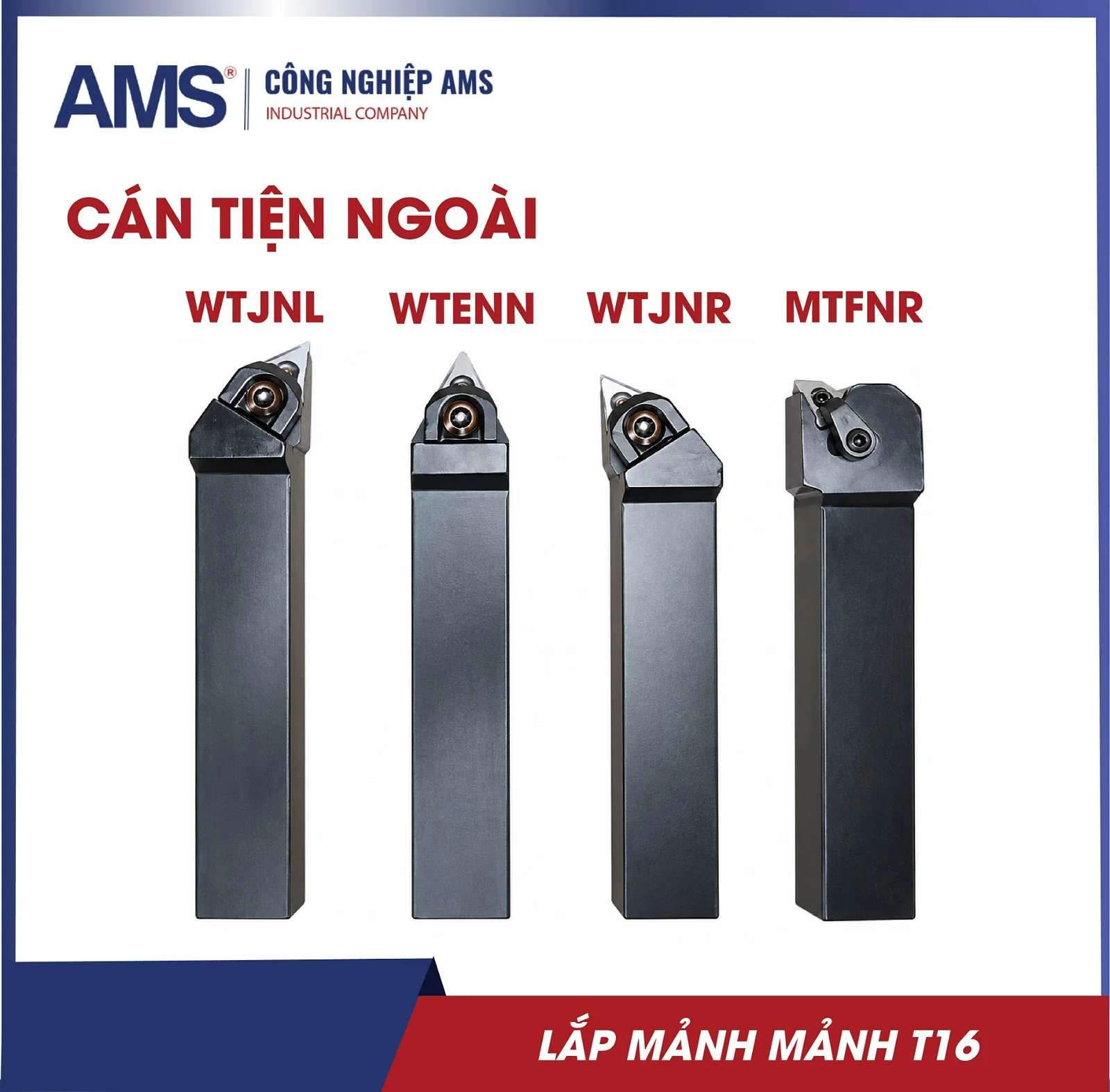 Cán dao tiện ngoài lắp mảnh T16-24