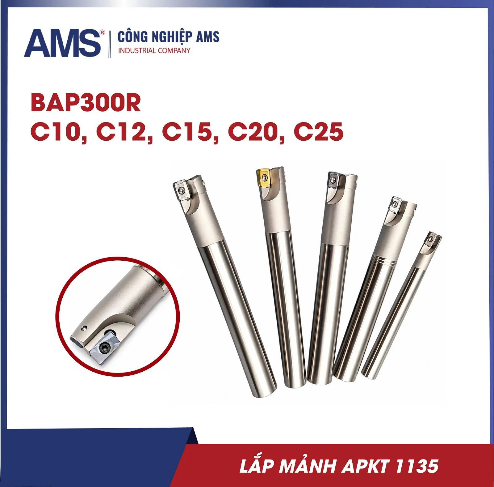 Cán dao BAP300R lắp mảnh APKT1135